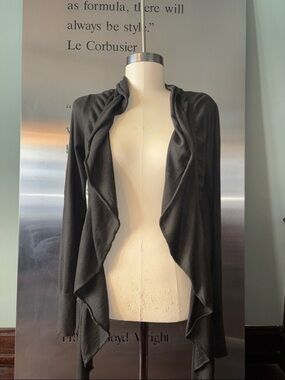 🆕 Express Dark Olive Green Draped Cascade Cardigan